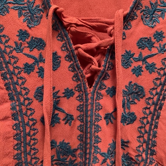 Torrid Boho Rust Top Lace Up Front Women’s Plus Size 3X 15519555 - Picture 2 of 7